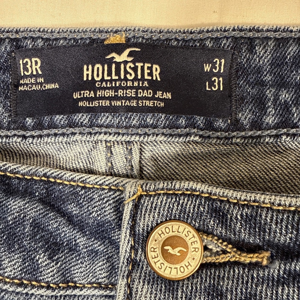 JEANS WIDE LEG WOMEN 13R 31X31 Y2K Hollister Super Baggy 2 TONE Jeans - Picture 4 of 9